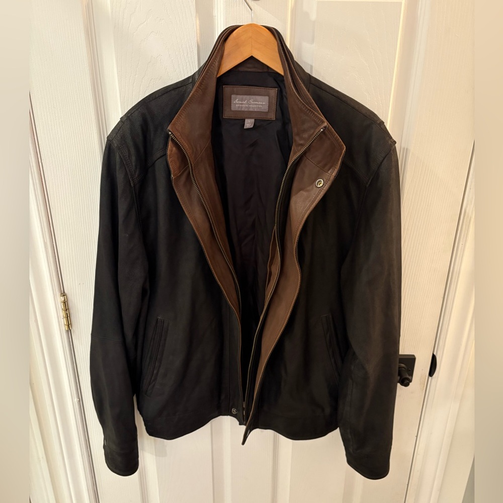 Daniel Cremieux Black and Brown Leather Jacket
